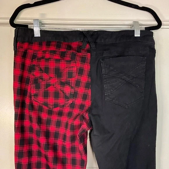 Royal Bones Black and Red Plaid Skinny Jeans - Picture 4 of 10